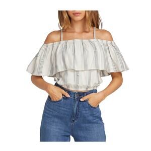 New VOLCOM Winding Roads Cami Cold Shoulder Ruffle Tank Top Youth Size XL (12)